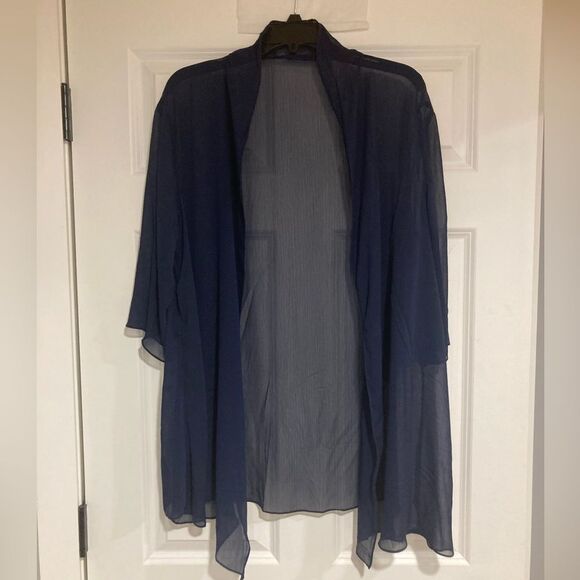 LT LanTing Dress Sz 18 Navy Mother of the Bride Wedding Tank/Jacket‎ Minimalist - Picture 4 of 12